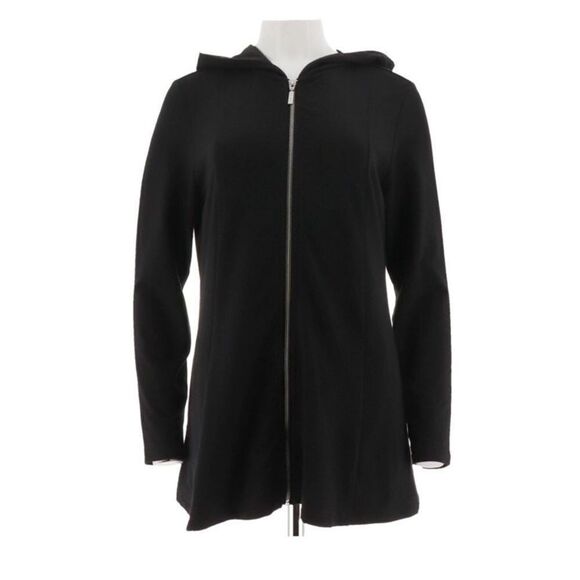 Denim & Co. Active Fit and Flare French Terry Zip Front Jacket - Picture 4 of 6